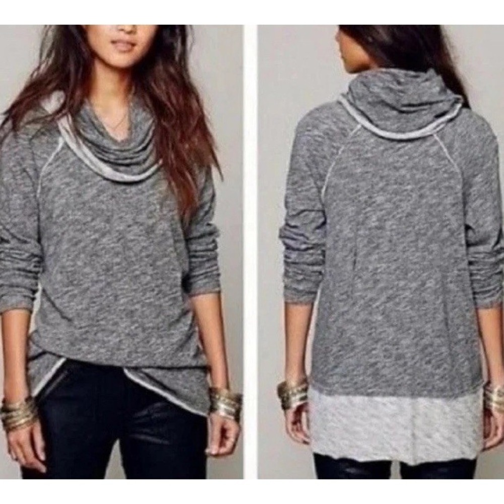 Free People FP Beach One size OS Cocoon Shirt Sweater Two Body Corps Slouch Cowl
